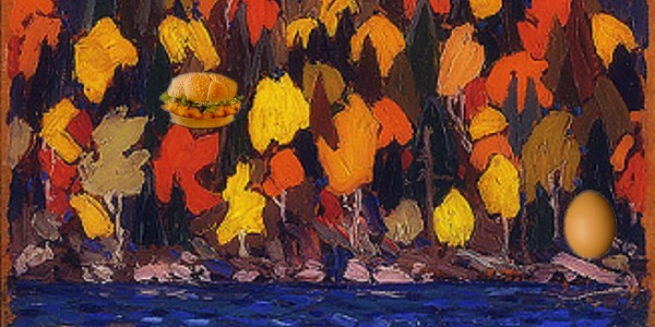 Test #1: Can you find the chicken sandwich? (Image by: Canadian artist Tom Thompson - Fall Colours)To